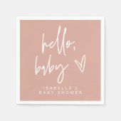 MARLO Bohemian Blush Hallo Baby shower Napkins Servet (Voorkant)