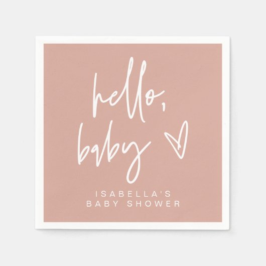 MARLO Bohemian Blush Hallo Baby shower Napkins Servet (Voorkant)