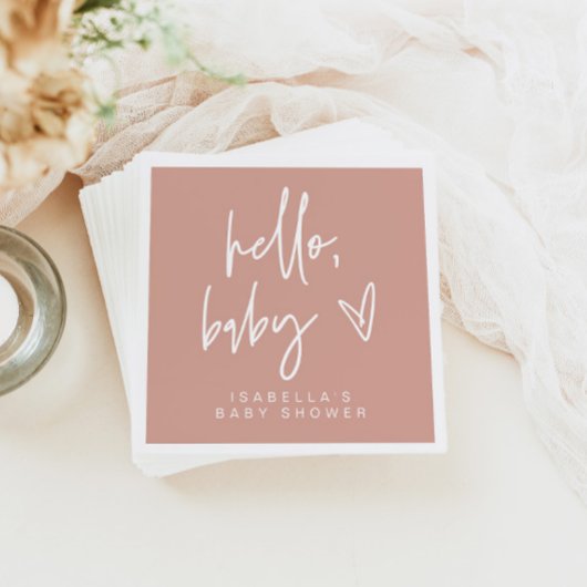 MARLO Bohemian Blush Hallo Baby shower Napkins Servet