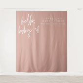 MARLO Bohemian Blush Pink Hallo Baby shower Wandkleed (Voorkant)