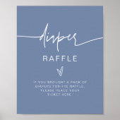 MARLO Bohemian Dusty Blue Diaper Raffle Game Sign Poster (Voorkant)