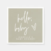 MARLO Bohemian Sage Green Baby shower Napkins Servet (Voorkant)