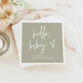 MARLO Bohemian Sage Green Baby shower Napkins Servet