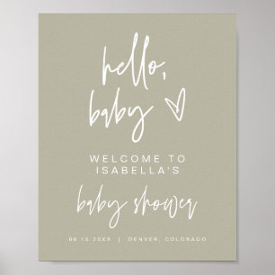 MARLO Bohemian Sage Green Shower WelkomstPoster Poster