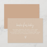 MARLO Boho Beige Books for Baby shower Game Kaart