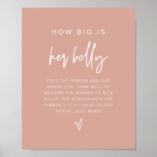 MARLO Boho Blush Pink Hoe groot is haar Belly Game Poster (Voorkant)