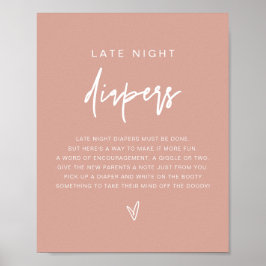 MARLO Boho Blush Pink Late Night Diapers Game Poster
