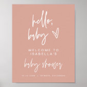MARLO Boho Blush Pink Shower WelkomstPoster Poster (Voorkant)