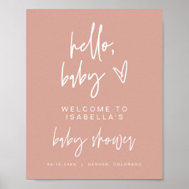 MARLO Boho Blush Pink Shower WelkomstPoster Poster