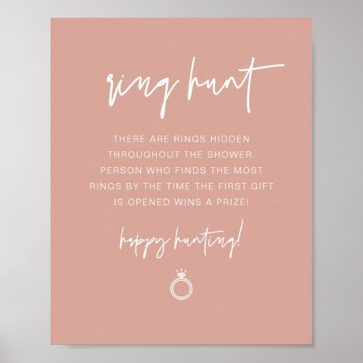 MARLO Boho Blush Ring Hunt Bruiloft Spel Pos Poster (Voorkant)