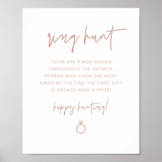 MARLO Boho Blush Ring Hunt Bruiloftsspel Poster (Voorkant)