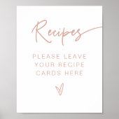 MARLO Boho Blush Roze Bruiloftsfeest Recepten  Poster (Voorkant)