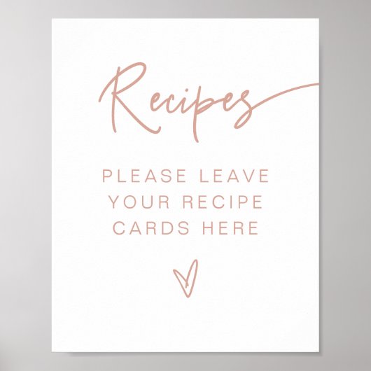 MARLO Boho Blush Roze Bruiloftsreceptie Recepten  Poster (Voorkant)