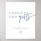 MARLO Boho Dusty Blue Cards & Gifts Sign Poster (Voorkant)