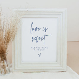 MARLO Boho Dusty Blue Love is Sweet Treat Favor Poster