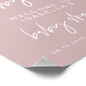 MARLO Boho Dusty Roos Baby shower Welkomstwoord Po Poster (Hoek)