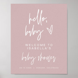 MARLO Boho Dusty Roos Baby shower Welkomstwoord Po Poster