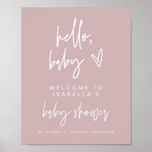 MARLO Boho Dusty Roos Baby shower Welkomstwoord Po Poster