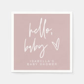 MARLO Boho Dusty Roos Hallo Baby shower Napkins Servet (Voorkant)