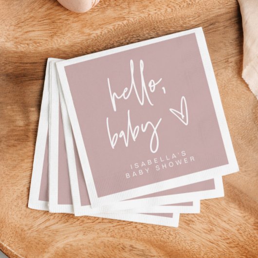 MARLO Boho Dusty Roos Hallo Baby shower Napkins Servet