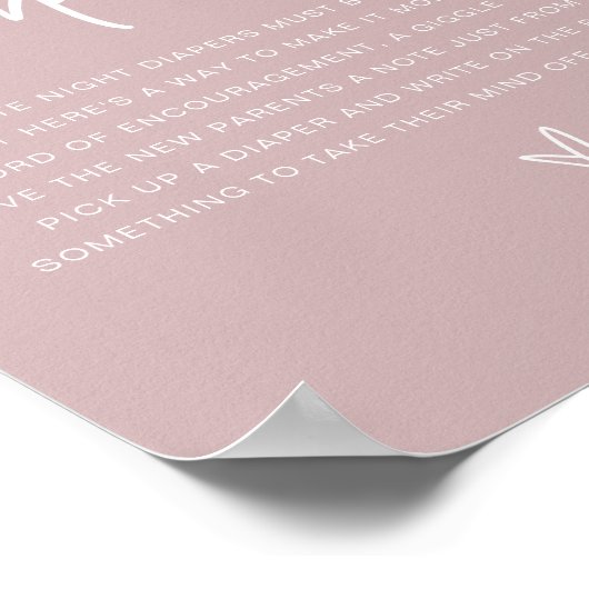 MARLO Boho Dusty Roos Late Night Diapers Game Poster (Hoek)