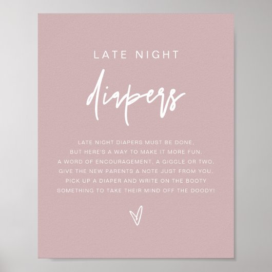 MARLO Boho Dusty Roos Late Night Diapers Game Poster (Voorkant)