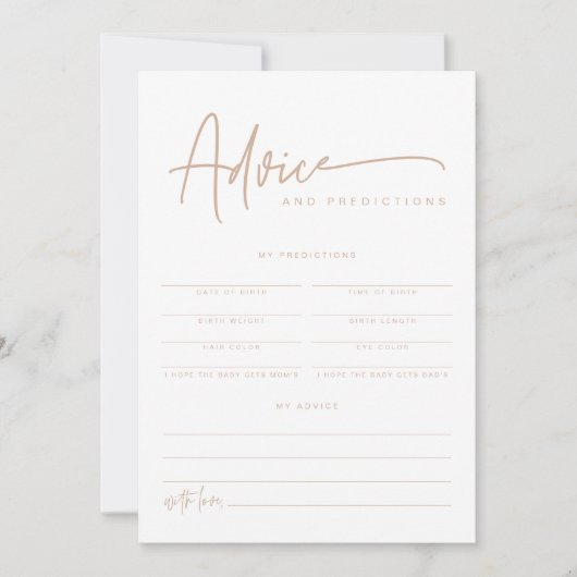 MARLO Boho Earth Toned Baby Advice & Predications Kaart (Voorkant)