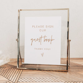 MARLO Boho Earth Toned Beige Guestbook Sign. Poster