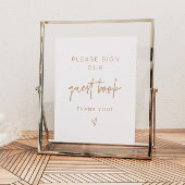 MARLO Boho Earth Toned Beige Guestbook Sign. Poster