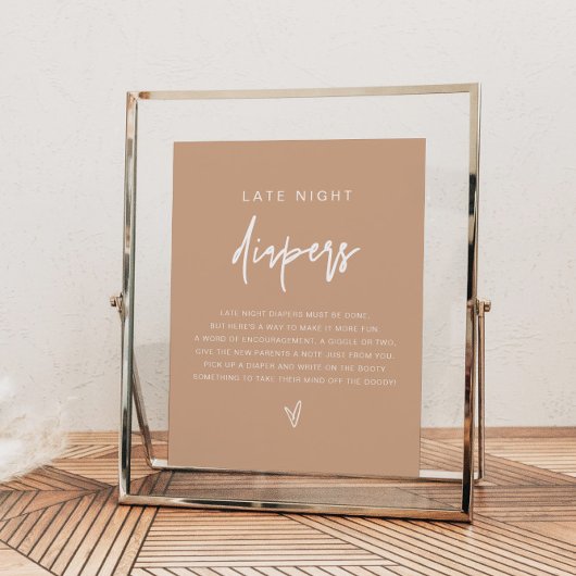 MARLO Boho Earth Toned Late Night Diapers Game Poster