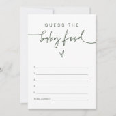 MARLO Boho Forest Green raadt het Baby-voedselspel Kaart (Voorkant)