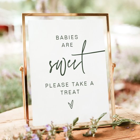 MARLO Boho Forest Groen Babies Are Sweet Bord Poster