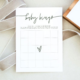 MARLO Boho Forest Groen Baby Shower Bingo Spel  Kaart
