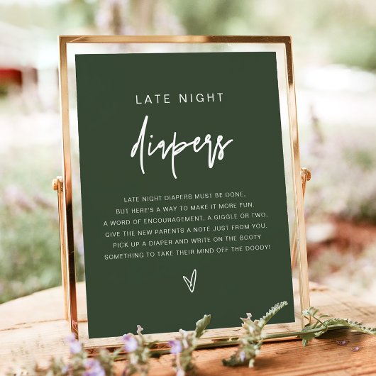 MARLO Boho Forest Groen Late Night Luier Game  Poster
