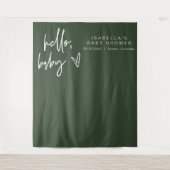 MARLO Boho Hallo Forest Green Baby shower Tapestry Wandkleed (Voorkant)