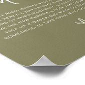 MARLO Boho Olijfgroene Late Night Luierspel Poster (Hoek)