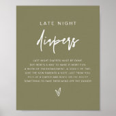 MARLO Boho Olijfgroene Late Night Luierspel Poster (Voorkant)