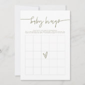 MARLO Boho Olive Green Baby shower Bingo Kaart (Voorkant)