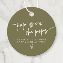 MARLO Boho Olive Green Pop als ze Pop Bedankjes Labels