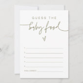 MARLO Boho Olive Green raadt het Baby voedselspel Kaart (Voorkant)