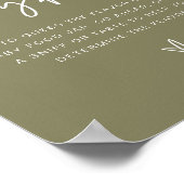 MARLO Boho Olive Green raadt het Baby voedselspel Poster (Hoek)