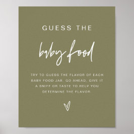 MARLO Boho Olive Green raadt het Baby voedselspel Poster