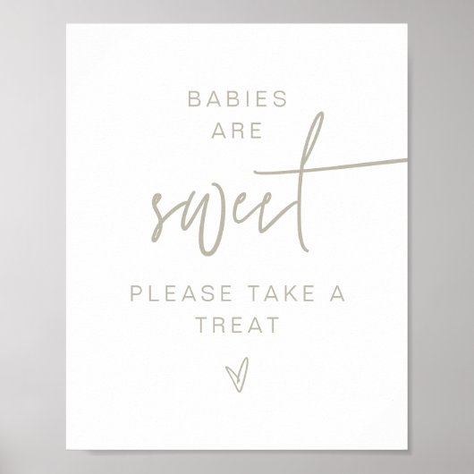MARLO Boho Sage Green Baby's zijn zoet gebaar Poster (Voorkant)