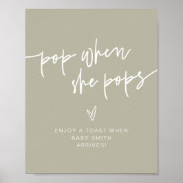 MARLO Boho Sage Green Pop als haar Poppen tekenen Poster