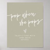MARLO Boho Sage Groene Pop When She Pops Bord Poster (Voorkant)