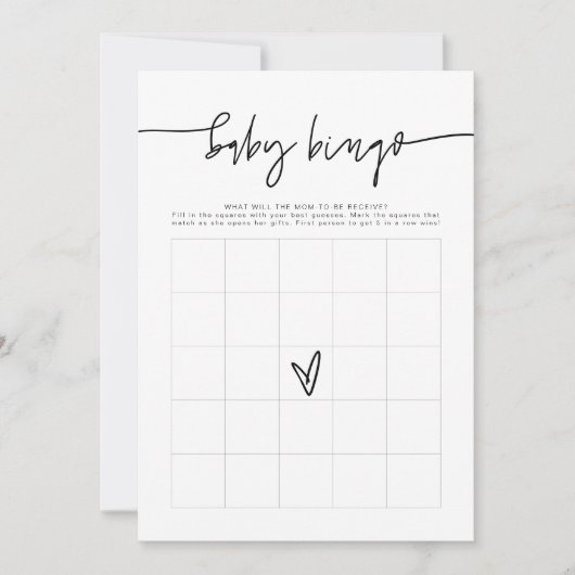 MARLO Bold Contemmodern Baby shower Bingo binnen Kaart (Voorkant)