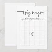 MARLO Bold Contemmodern Baby shower Bingo binnen Kaart (Voorkant / Achterkant)