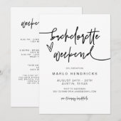 MARLO Bold Contemmodern Bachelorette Itinerary Kaart (Voorkant / Achterkant)