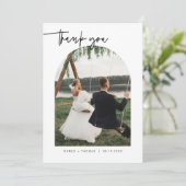 MARLO Bold Contemmodern Foto Weddenschap Bedankt Kaart (Staand voorkant)