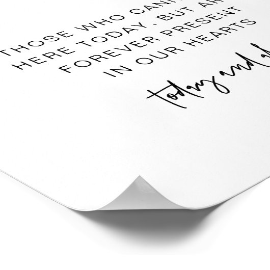 MARLO Bold Contemporary In Loving Memory Bord Poster (Hoek)